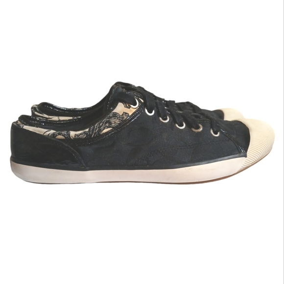 Coach Zorra Sneakers Black/Cream Jacquard Logo Print size 7 - Picture 6 of 10